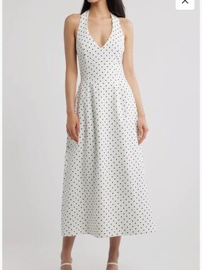 Odd Muse Polka Dot Halter Neck Midi Dress